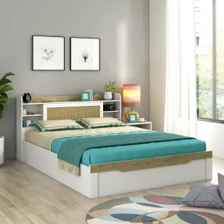 Lilly King Bed With Box Storage - Kingston White