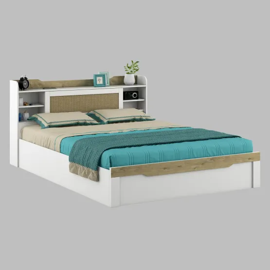 Lilly King Bed With Box Storage - Kingston White