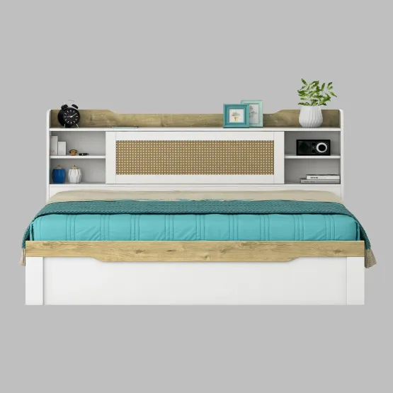 Lilly King Bed With Box Storage - Kingston White