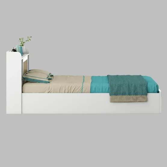 Lilly King Bed With Box Storage - Kingston White