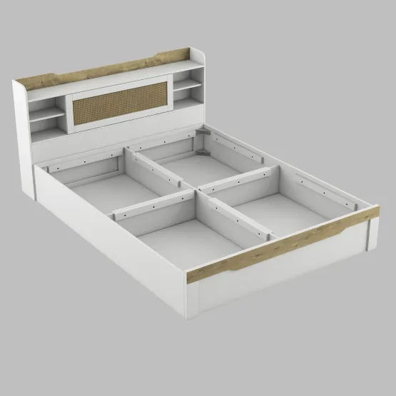 Lilly King Bed With Box Storage - Kingston White