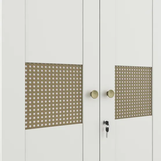 Lilly 6 Door Wardrobe Mirror With Loft - Kingston White