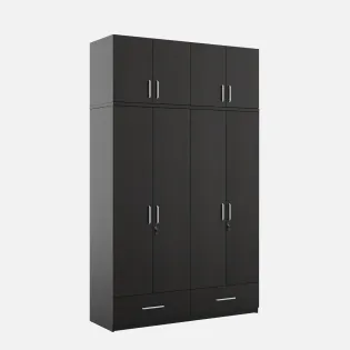 Linden 4 Door Wardrobe Without Mirror With Loft - Natural Wenge