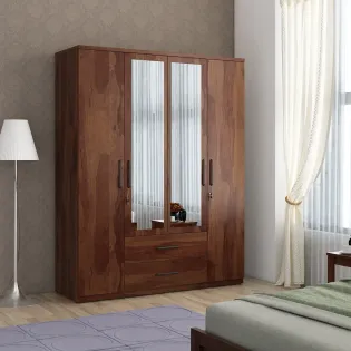 Lauren 4 Door Wardrobe With Mirror-sheesham