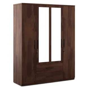 Lauren 4 Door Wardrobe With Mirror-sheesham