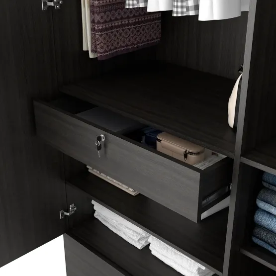 Linden 4 Door Wardrobe Without Mirror - Natural Wenge