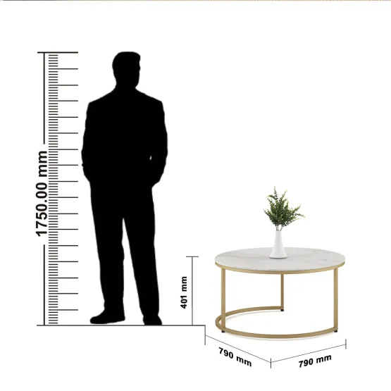 Center Table Lisa Large In Size With Ceramic Top And Metal Under Structure In Gold