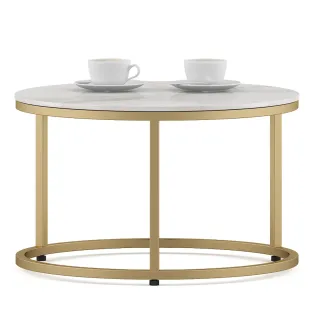 Center Table Lisa Small In Size With Ceramic Top And Metal Under Structure In Gold