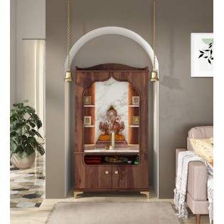 Mandir Divine-8015b - Sheesham & Linght Marble