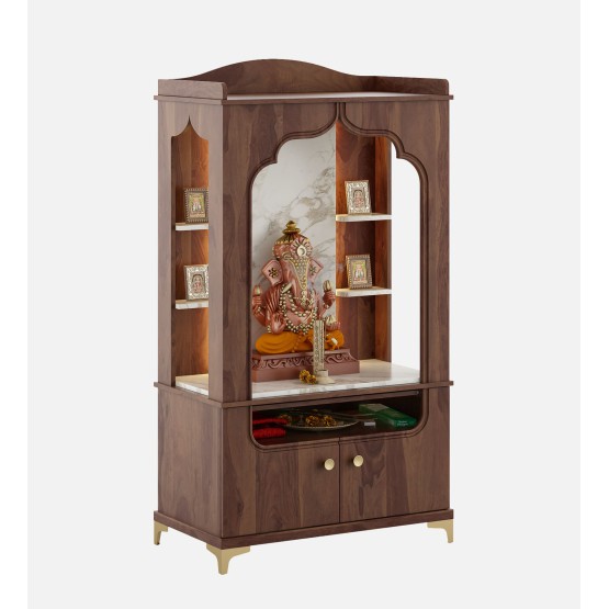 Mandir Divine-8015b - Sheesham & Linght Marble