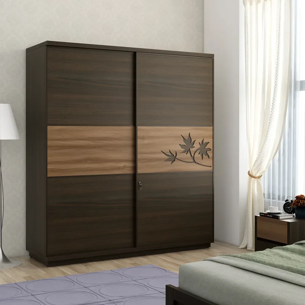 Maple 2 Door Sliding Wardrobe - Fumed Oak Woodpore
