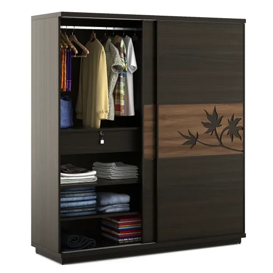 Maple 2 Door Sliding Wardrobe - Fumed Oak Woodpore