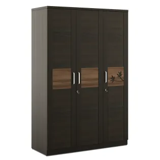 Maple 3 Door Wardrobe - Fumed Oak
