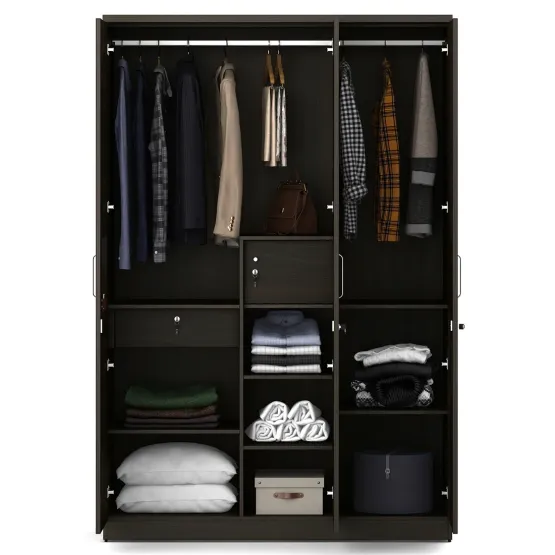 Maple 3 Door Wardrobe - Fumed Oak