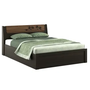 Maple V3 Queen Bed With 3/4th Lift On Storage - Fumed Oak (woodpore)