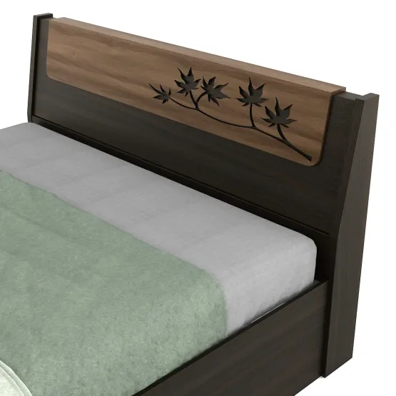 Maple V3 Queen Bed With 3/4th Lift On Storage - Fumed Oak (woodpore)