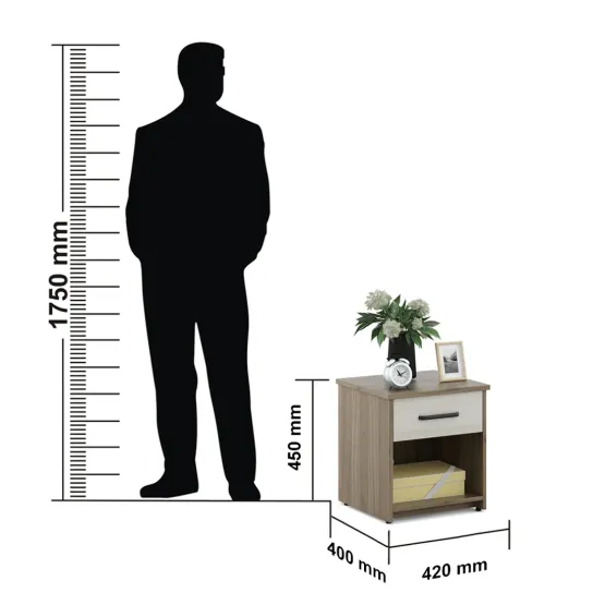 Martin Bedside Table - Lyon Walnut