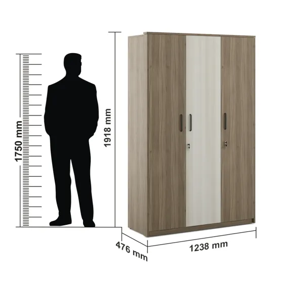 Martin 3 Door Wardrobe - Lyon Walnut