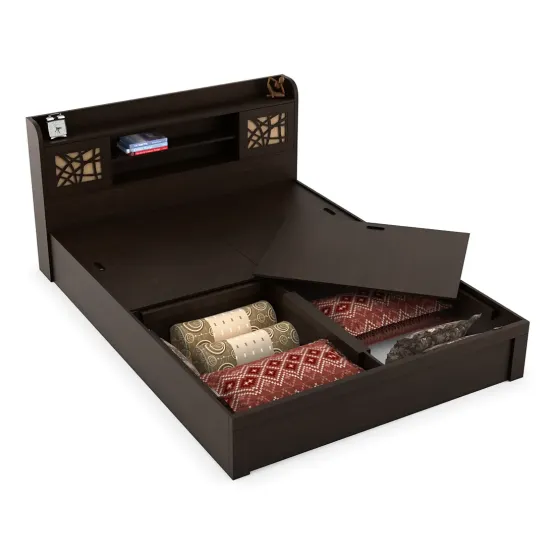 Mayflower Queen Bed With Box Type Storage - Vermount Woodpore