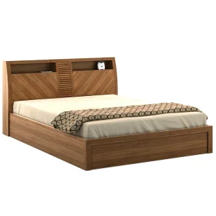 Monarch V4 King Bed With 3/4th Lift On Storage - Natural Teak