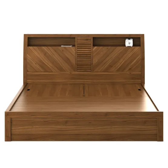 Monarch V4 King Bed With 3/4th Lift On Storage - Natural Teak
