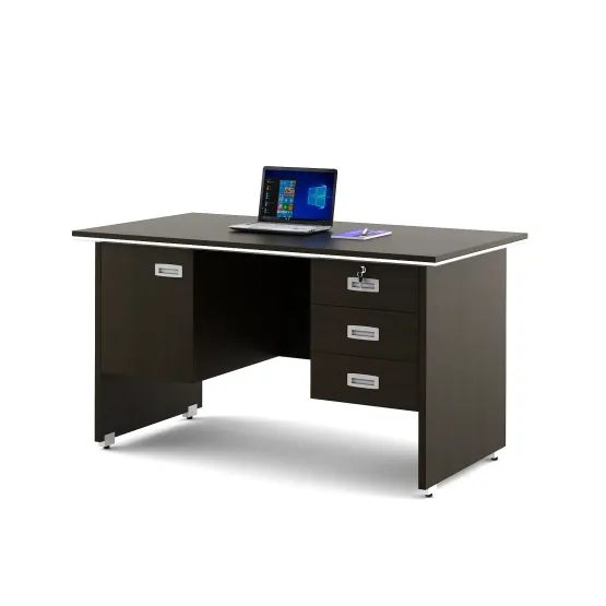 Nova Integra Office Table Medium With 3 Drawer 1 Shutter - Vermount
