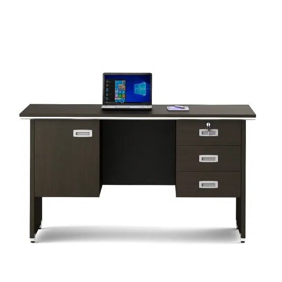 Nova Integra Office Table Medium With 3 Drawer 1 Shutter - Vermount