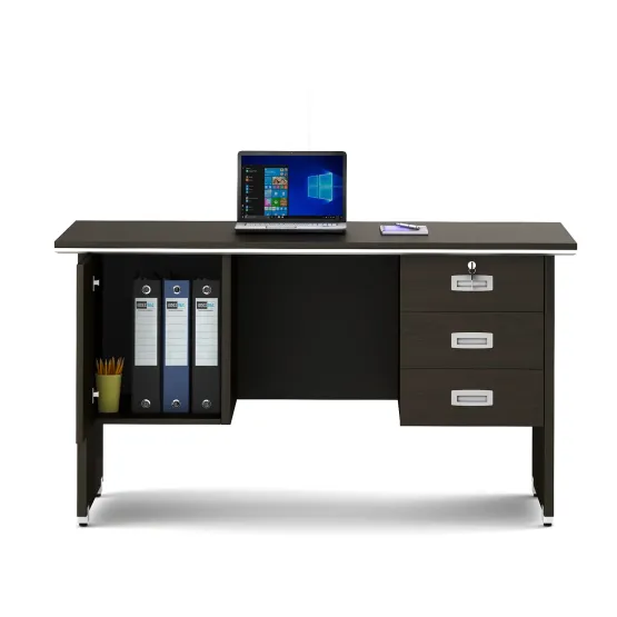 Nova Integra Office Table Medium With 3 Drawer 1 Shutter - Vermount