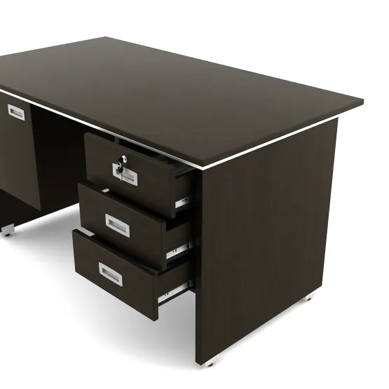 Nova Integra Office Table Medium With 3 Drawer 1 Shutter - Vermount