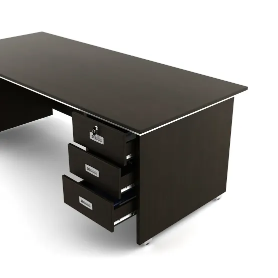 Nova Integra Office Table Extra Large With 3 Drawers 1 Shutter - Vermount