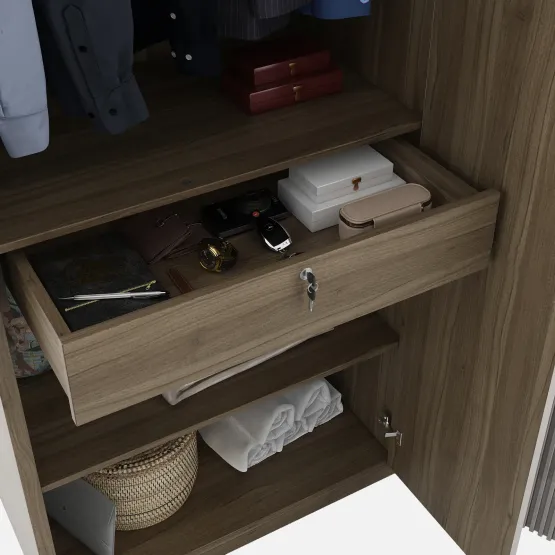 Nora 4 Door Wardrobe Without Mirror - Lyon Walnut