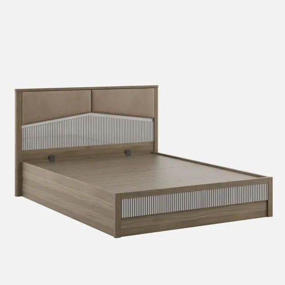 Nora King Bed  Full Lift On With Top Plank - Lyon Walnut