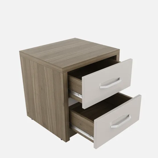 Nora Bedside Table - Lyon Walnut & Hg Ceramic
