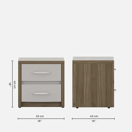 Nora Bedside Table - Lyon Walnut & Hg Ceramic