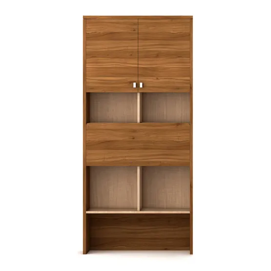 Oscar Study Table With Wall Storage - Natural Teak