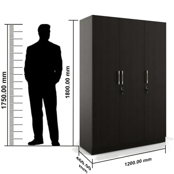 Optima 3 Door Wardrobe - Natural Wenge