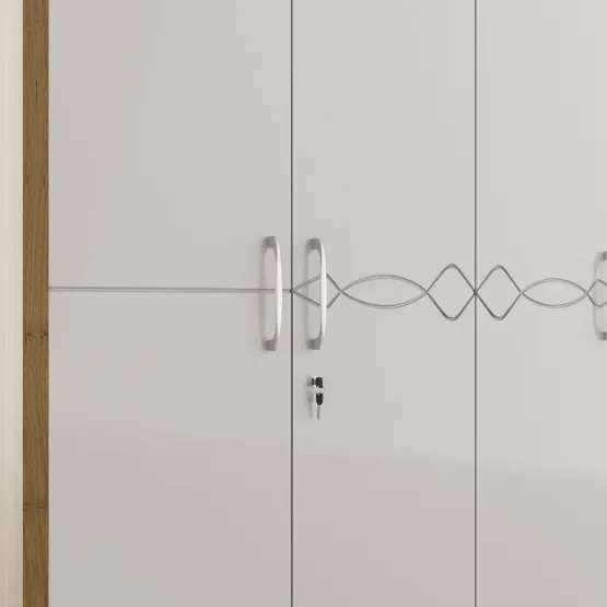 Pearl 4 Door Wardrobe- Ceramic High Gloss