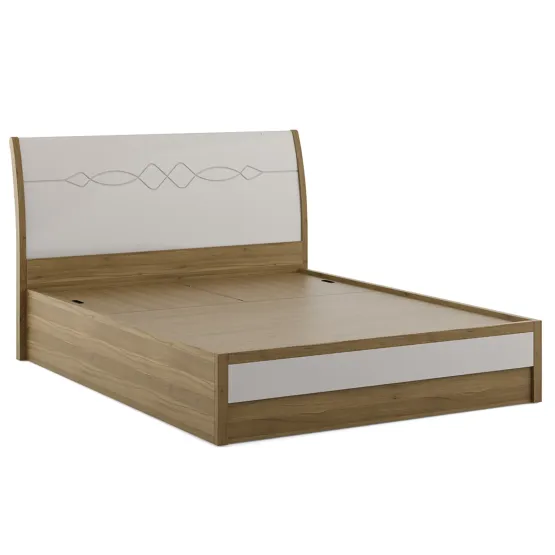 Pearl King Bed With 3/4th Lifton Storage - Ceramic High Gloss