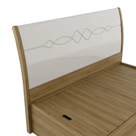 Pearl King Bed With 3/4th Lifton Storage - Ceramic High Gloss