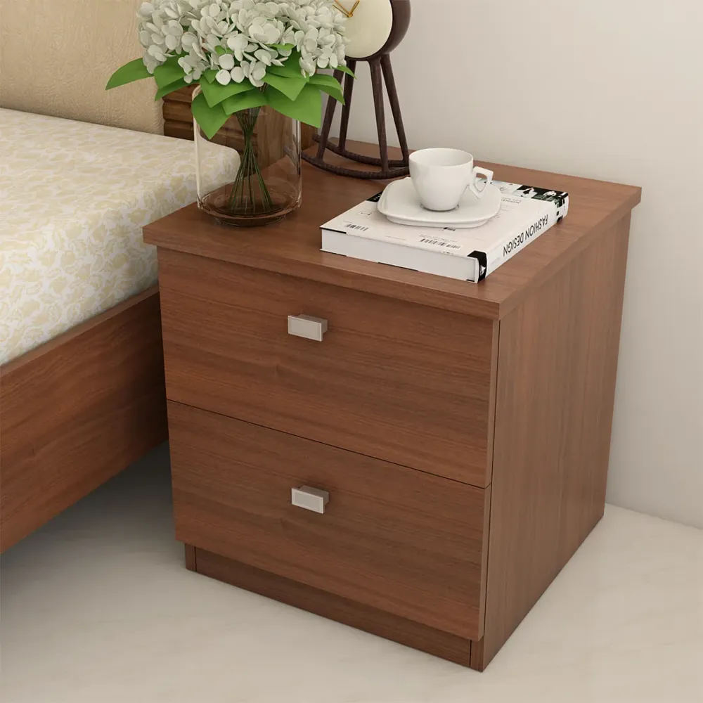 Premium Bedside Table - Walnut Rigato Woodpore