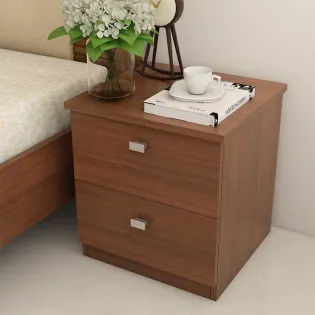 Premium Bedside Table - Walnut Rigato Woodpore