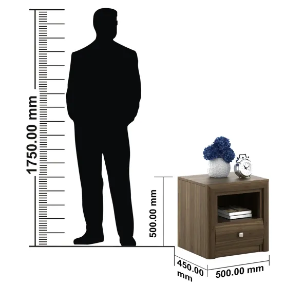 Emperor / Proton Bedside Table - Lyon Walnut