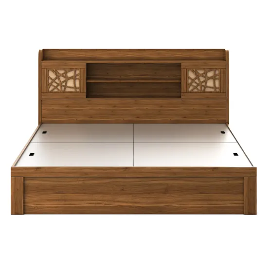 Rayan King Bed With Box Type Storage - Natural Teak