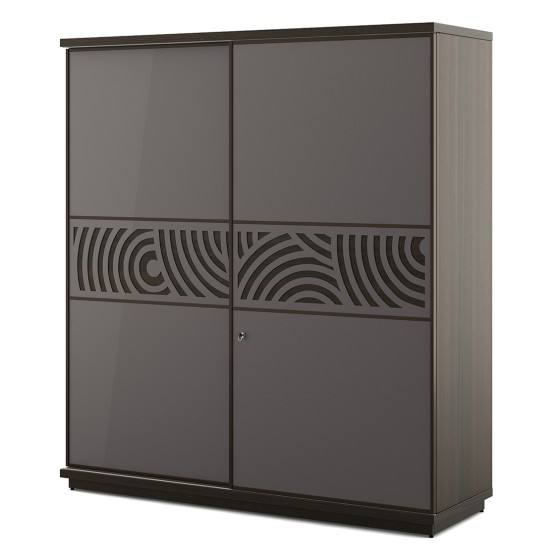 Ripples 2 Door Sliding Wardrobe - Hg Basalt Grey