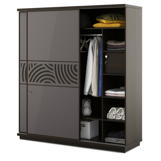 Ripples 2 Door Sliding Wardrobe - Hg Basalt Grey