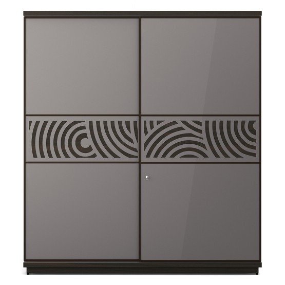 Ripples 2 Door Sliding Wardrobe - Hg Basalt Grey