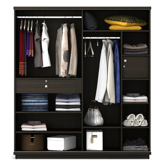 Ripples 2 Door Sliding Wardrobe - Hg Basalt Grey