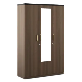 Roma 3 Door Wardrobe With Mirror  New- Mol-acacia Dark - Woodpore