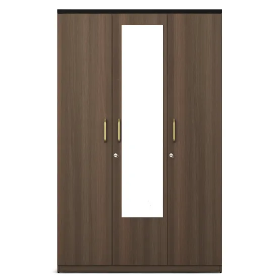 Roma 3 Door Wardrobe With Mirror  New- Mol-acacia Dark - Woodpore