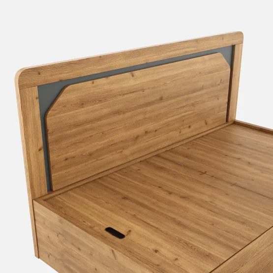 Roma King Bed With 3/4 Lifton - Classic Oak